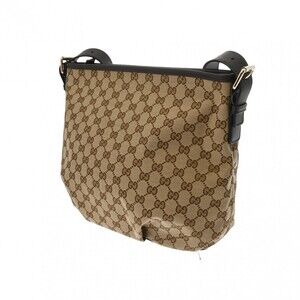Gucci Brown GG Canvas Shoulder Bag Leather